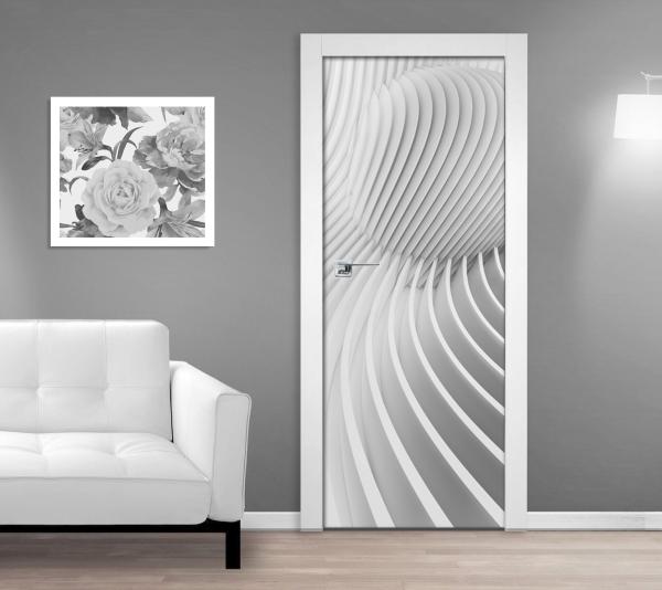 Samolepící fototapeta na dveře 95x210cm - 3D vlny abstraktní