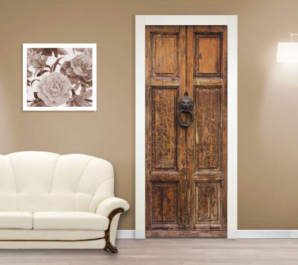 Samolepící fototapeta na dveře 95x210cm - staré dveře 3