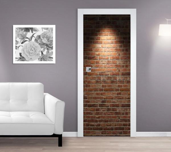 Samolepící fototapeta na dveře 95x210cm - cihlová stěna