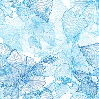 Fotožaluzie vzor modré kreslené květy